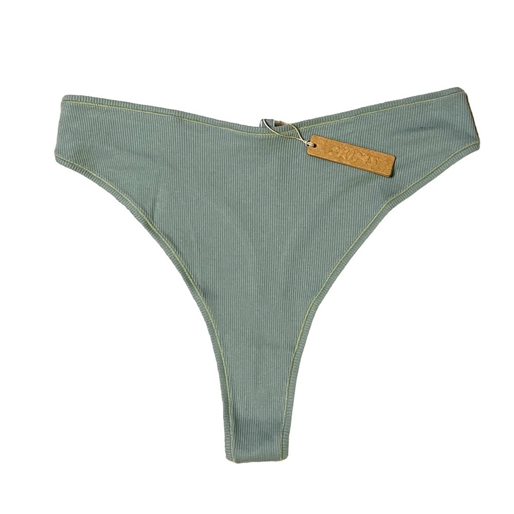 Skims Ribbed Cotton Jersey Dipped Thong NWT